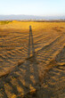 Wooden fence on a field / Sunset on the beach / sunset over the river