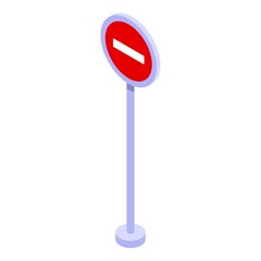 Poster - No entry road sign icon. Isometric of no entry road sign vector icon for web design isolated on white background