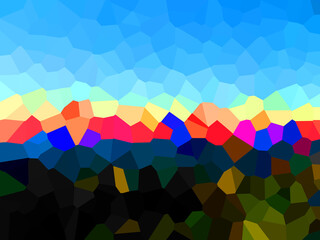 Illustration of Pixels pattern with various bright colors creates an pixelated pattern style.