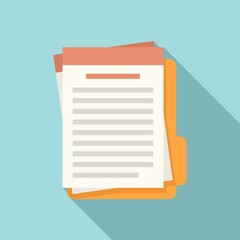 Poster - Summary folder icon. Flat illustration of summary folder vector icon for web design