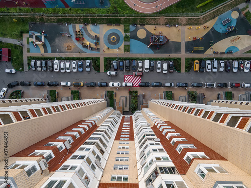 Cuadros en Lienzo View from a great height to the roof of a modern building