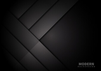 Abstract dark black color background overlapping layers decor with copy space for text.