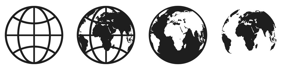 Wall Mural - Globe flat icons. Vector symbol of Earth. Planet icon