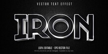 Iron Text, Metallic Silver Style Editable Text Effect