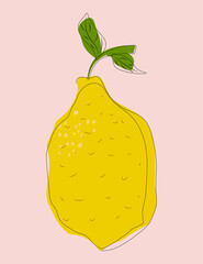 Poster - Abstract lemon illustration vector AI.