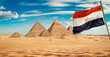 Egyptian flag and pyramids