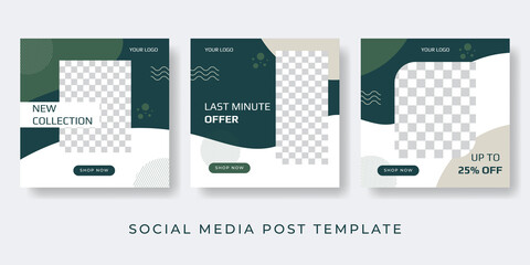 Poster - Sale banner social media template with photo space in tropical warm color of the earth.