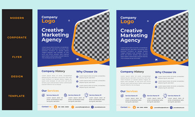 Wall Mural - Corporate Flyer Design Template 