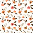 Terracota Mini Florals Watercolor Seamless Pattern