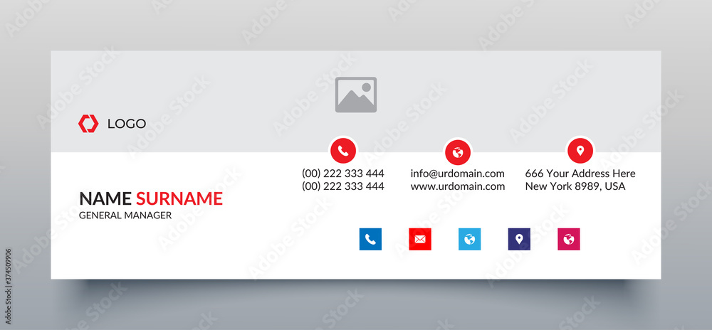 Email Signature Example Website Email signature template with an author photo place minimal layout ...
