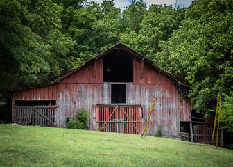 old barn in the woods