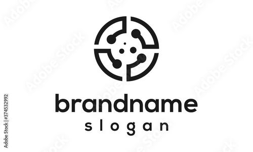 Cuadros en Lienzo Virus logo design vector