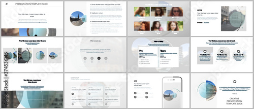 Fotografía Presentation design vector templates, multipurpose template for presentation slide, flyer, brochure cover design with abstract circle banners