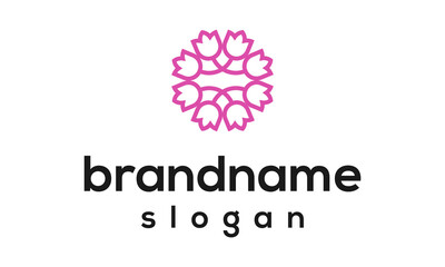 Modern flower logo design vector