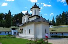 Sinaia, Romania, 7,2019: Monastery Founded By Prince Mihail Cantacuzino In 1695