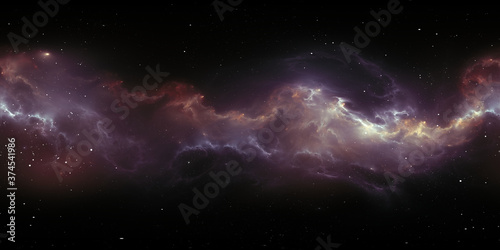 Photographie 360 degree space nebula panorama, equirectangular projection, environment map