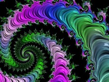 Abstract Pastel Fractal Background - Fun, Bright Colors Dominate This Bold Spiral On The Screen. Ribbons Of Color Could Go On Forever. Perfect For A Spring Themed Event.