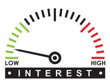 Low Interest Rate - Monitoring  Scale -   Illustration Template