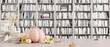 Autumn seasonal decoration with falling leaves and pumpkins on Bookshelf in the library. Holidays in Bookstore concept 3d render 3d illustration