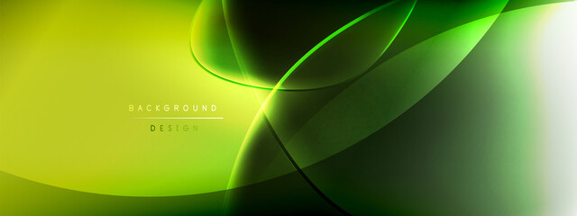 Vector abstract background - liquid bubble shapes on fluid gradient with shadows and light effects. Shiny design template for text
