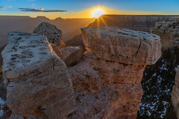 view to Grand Canyon in sunrise