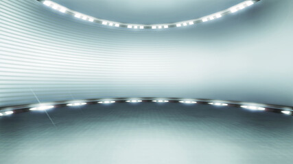 Wall Mural - futuristic virtual studio backdrop, with spotlights. ideal for virtual tracking system sets, with gr