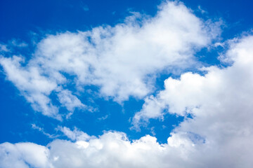 Summer day blue sky with white clouds concept background nature