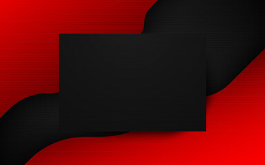 Poster - Black paper and wavy layers of red background
