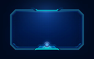 Poster - HUD, UI, GUI futuristic user interface screen elements. High tech screen for video game. Sci-fi concept design.