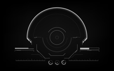 Poster - hud futuristic interface screen design element. ui technology virtual reality view display object ve