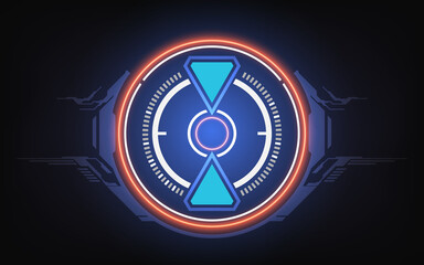 Poster - hud futuristic interface screen design element. ui technology virtual reality view display object ve