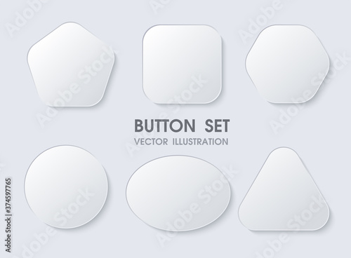 Cuadros en Lienzo 3D geometric buttons with realistic curves and shadows like white paper