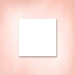 Wall Mural - White paper blank for mock-up with grunge pink pastel background, Minimal style wallpaper