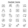 © Puckung - Set of Hacker Related Vector Line Icons. Contains such Icons as spy, virus computer, malware, spam, firewall, computer security, password, application, steal and more.