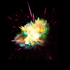 Poster - 3D abstract art. Background for music covers. 