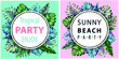 © SamsonFM - background - design template for poster, banner, post in social network. tropical collection with exotic flowers and palm leaves Design,