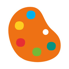 Sticker - paint palette icon, flat style