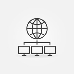 Poster - Global Data Mining outline vector concept icon or design element