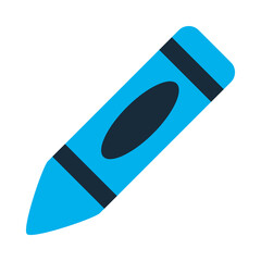 Sticker - color crayon icon, flat style