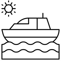 Yacht icon, Summer vacation related vector