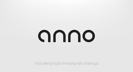 anno, abstract technology science alphabet lowercase font. digital space typography vector illustrat
