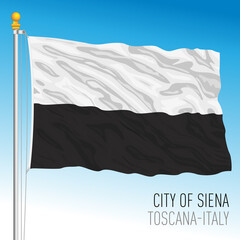 Wall Mural - Siena official flag of the city and municipality, Tuscany, Italy, vector illustration