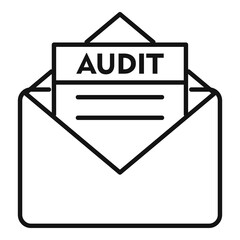 Poster - Audit mail icon. Outline audit mail vector icon for web design isolated on white background