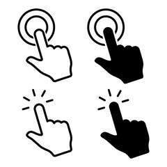 Poster - Hand click icon. Hand clicking. Vector illustration.