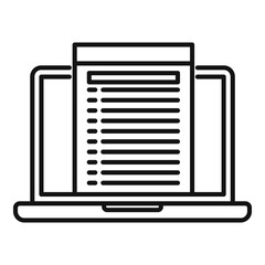 Poster - laptop audit icon. outline laptop audit vector icon for web design isolated on white background