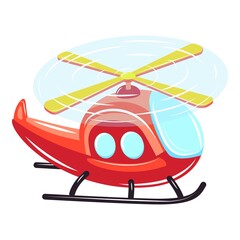 Canvas Print - Flying helicopter icon. Cartoon of flying helicopter vector icon for web design isolated on white background