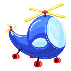 Poster - Toy helicopter icon. Cartoon of toy helicopter vector icon for web design isolated on white background