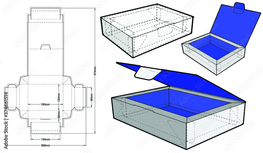 Chocolate box (Internal measurement 13 x 9+ 4cm) and Die-cut Pattern ...