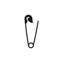 Safety Pin Icon. Open Safety Pin. Vector. Flat Design.