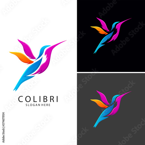 Fotomural Vector illustration of Cilibri bird logo